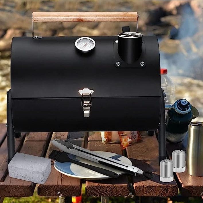 Round Folding BBQ Grill, Outdoor Tabletop Barbecue Grill, Multifunctional Portable Charcoal Grill, Compact Camping Grills for Outdoor Cooking, Smokey Charcoal Grill, Small Charcoal BBQ Grill Kitchen Cooking Tools, Counter Top Double Sided BBQ Oven Round Folding BBQ Grill, Outdoor Tabletop Barbecue Grill, Multifunctional Portable Charcoal Grill, Compact Camping Grills for Outdoor Cooking, Smokey Charcoal Grill, Small Charcoal BBQ Grill Kitchen Cooking Tools, Counter Top Double Sided BBQ Oven